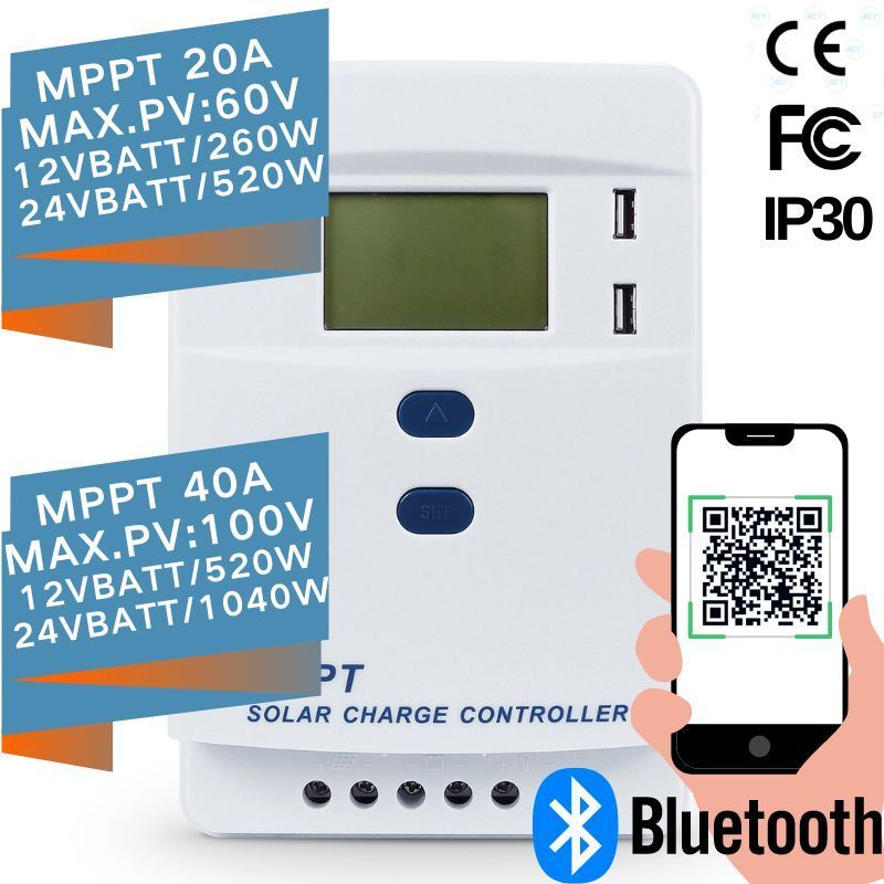 GCSOAR MB4024 Mppt 40A 12V 24V  Built-in BLE Solar Charge Controller Price List