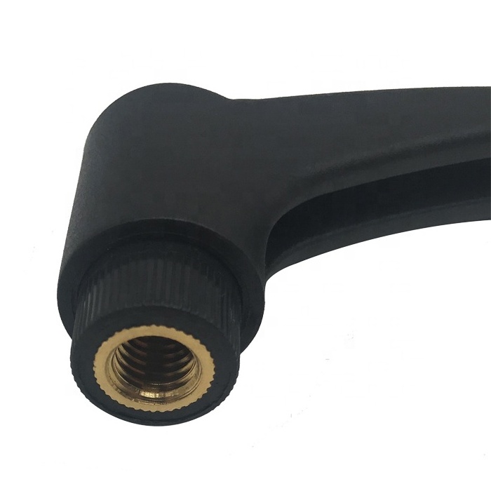 Female Black Nylon Clamping Lever brass insert Adjustable handle