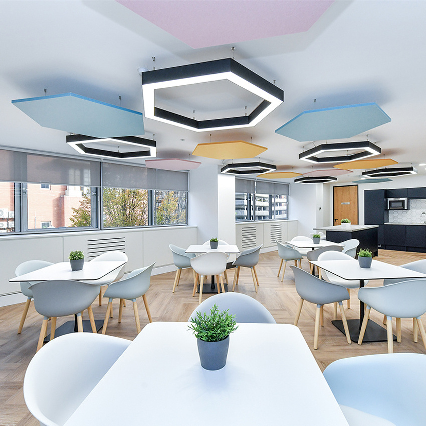 Commercial 65mm Hight LED Ceiling Light Office garage hexagon pendant light for modern Office Lighting