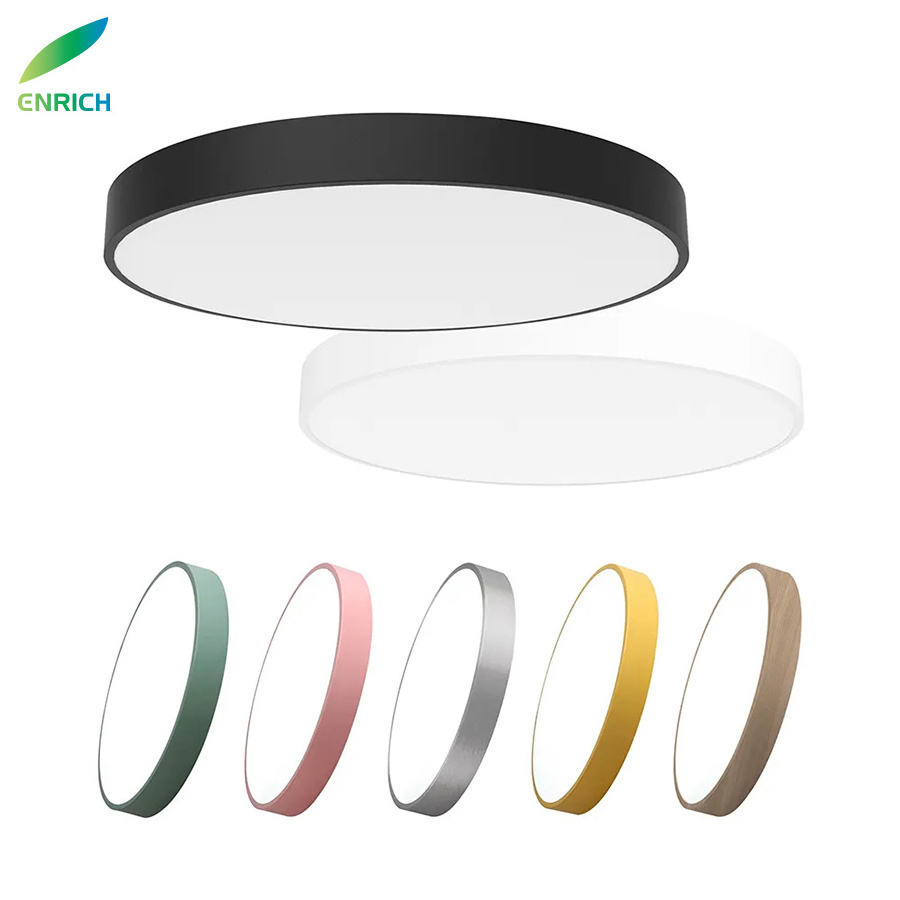 Modern round Flat LED Ceiling Light Fixtures IP44 24W Adjustable Slim Dimmable 3000K/4000K/6500K LED Flush Mount Chandeliers