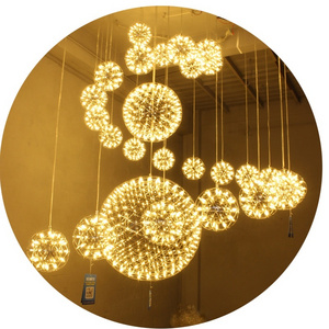 Modern Spark Ball Firework stare Led Pendant Light Party Restaurant Decoration Ball Pendant lamp for Living Room Light Fixture