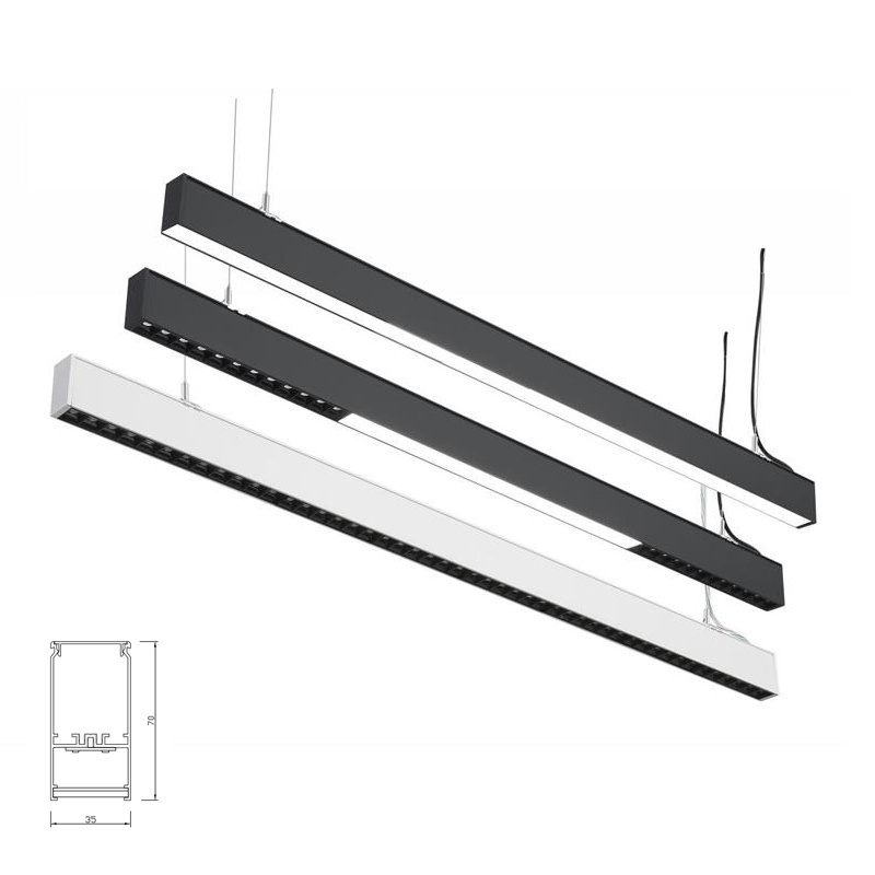 Seamless connected rectangle light LED pendant linear profile light fixtures for billiard table