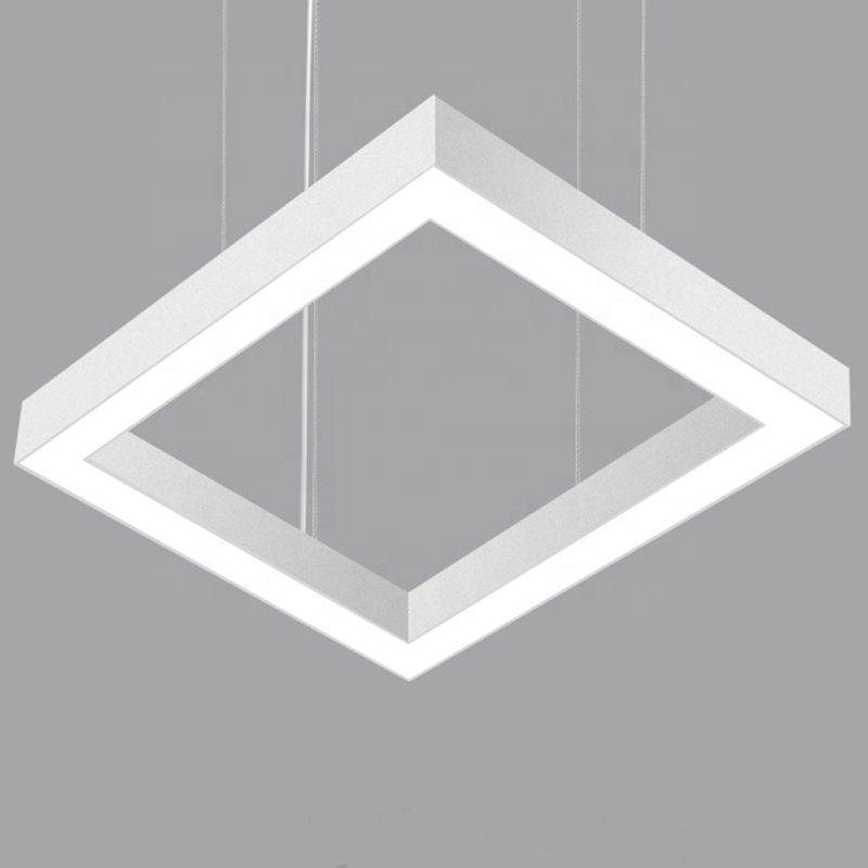 Modern LED Chandeliers For Living Dining Room Bedroom Nordic Minimalist Black Square Indoor Hanging Droplight Lighting Fixture