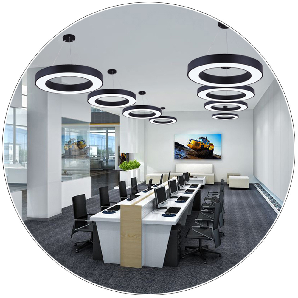 Modern Minimalist round LED Ceiling Lamp Gold Chandeliers with Black Finish Creative Nordic Home Light Fixture for Bedroom