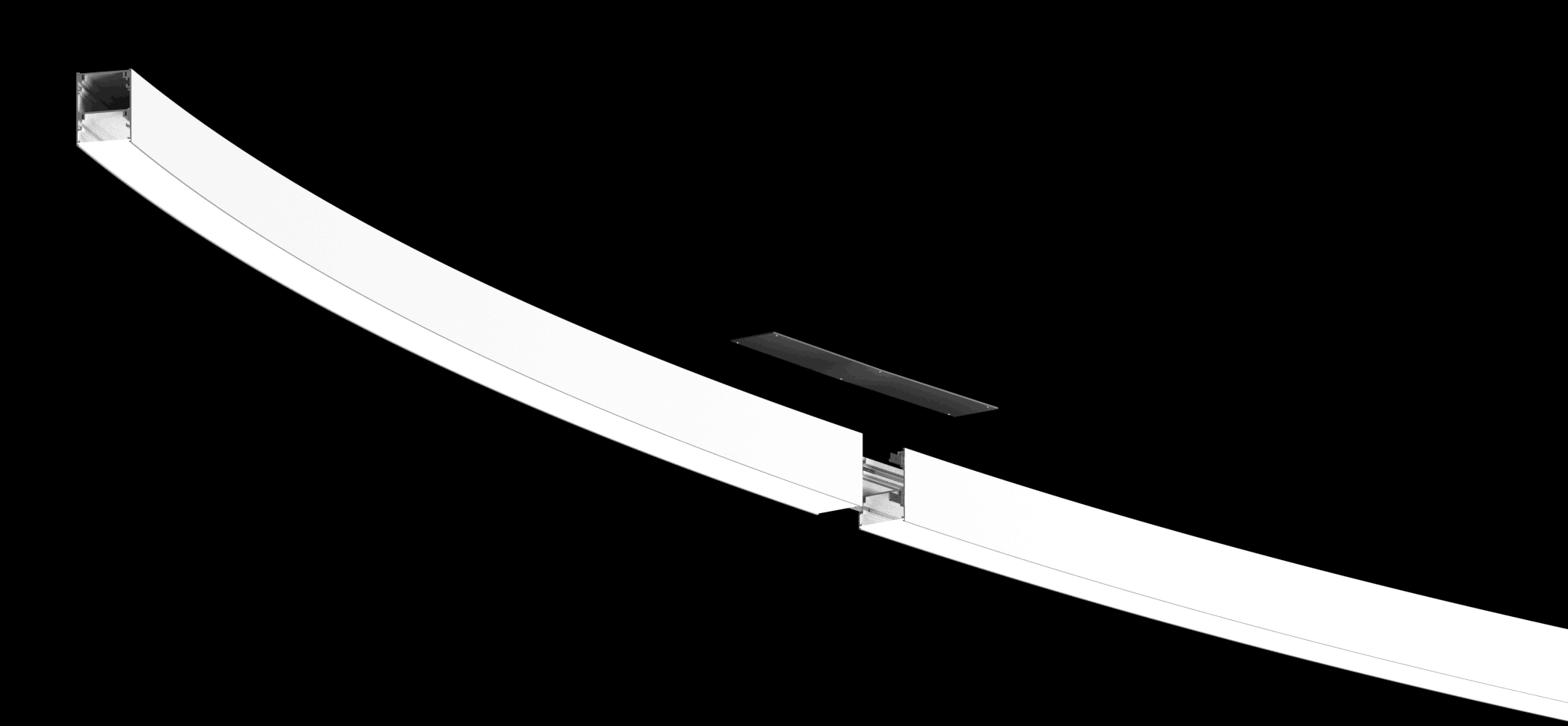 Curved Profile Ceiling Mounted LED Linear Light with Large Size Linkable Long Running Bendable Profile Wall Light