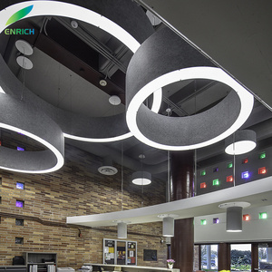 CE approved acoustic round circle moon shape pendant led luminaire light China manufacturer