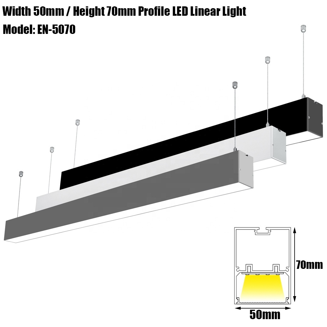 50mm Wide 70mm High Profile LED Linear Light Chandelier Dining Room Pendant Lamp for Kitchen Island Home Bar Table Lighting