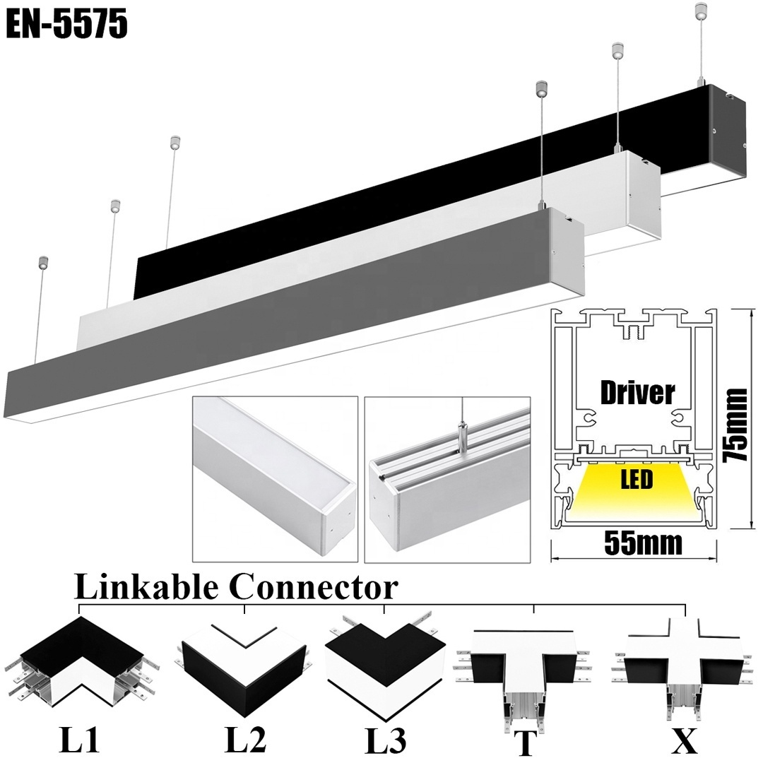 6000K/4000K/3000K Selectable LED Linear Light 0-10V Dimmable LED Light Fixture for Garage Workshop Warehouse LED Ceiling Light