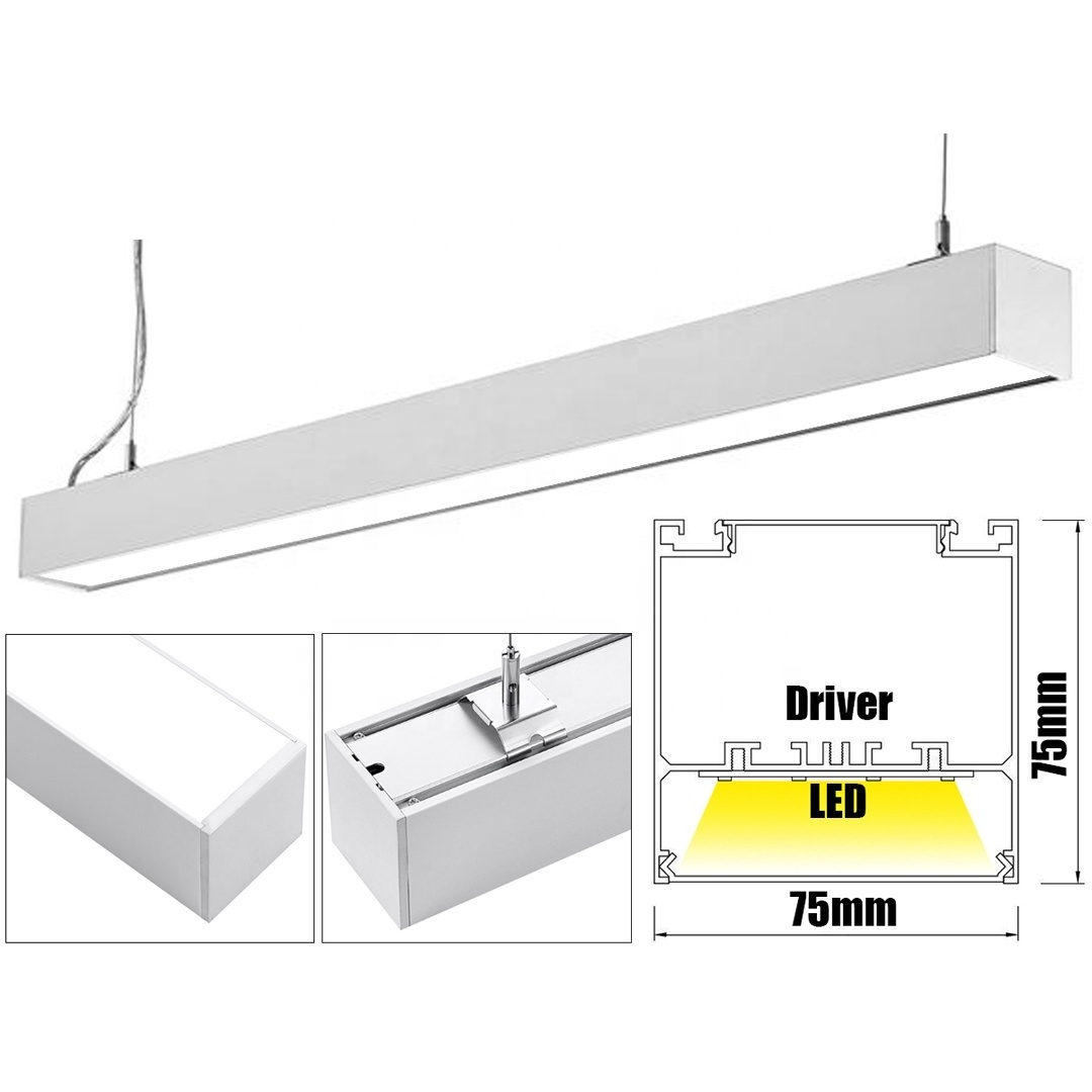 Modern Linear Pendant Lights Minimalist LED Long Strip Lighting For Dining Table Office Room Cord Hanging Lamp Lustre