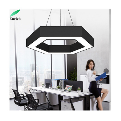 Solid Commerce Office Lighting Hexagon LED Ceiling Light Chandeliers Lamps Led Modern Hanging light