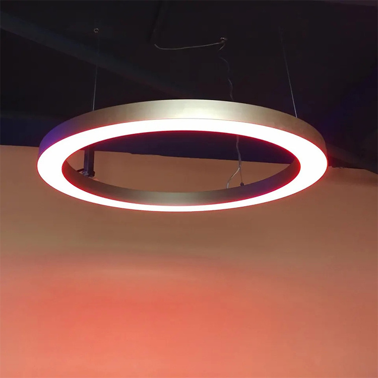 Customized slim profile Recessed ceiling 6000K rgb multicolor diffuser wholesale aluminum strip LED Pendant Light