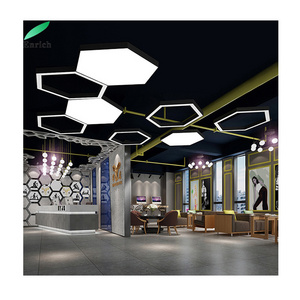 Office Modern Hexagonal Chandelier With Direct And Indirect Lighting Solid LED Suspension LED Pendant Light