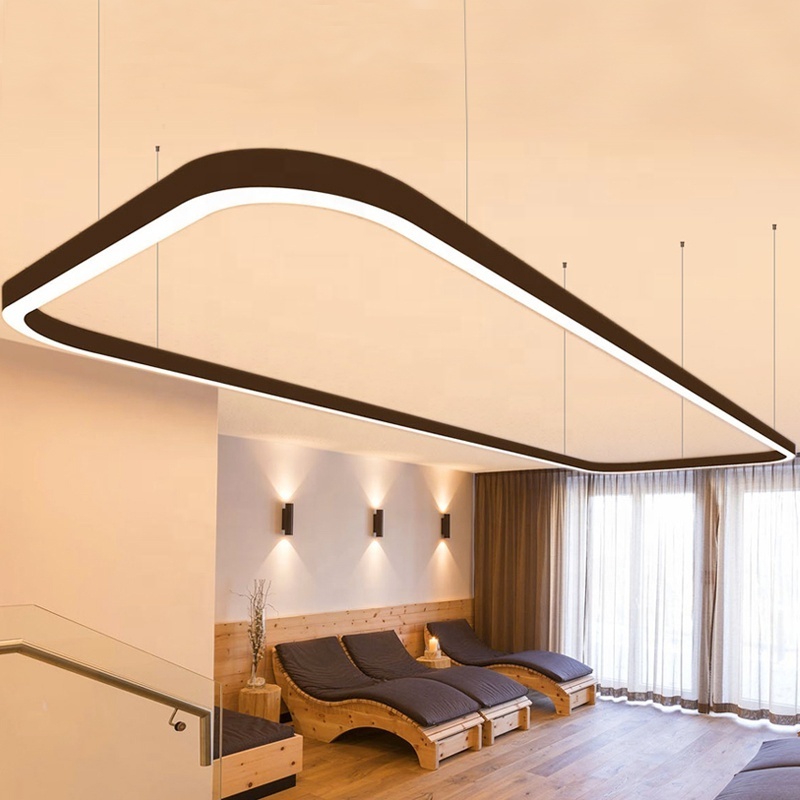 0.4m 0.6m 1m 1.8m 5.4m Rectangle Led Pendant Light for Dining Living Room Center Table Kitchen Bedroom Minimalist Decor