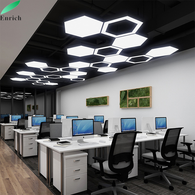 Solid Commerce Office Lighting Hexagon LED Ceiling Light Chandeliers Lamps Led Modern Hanging light