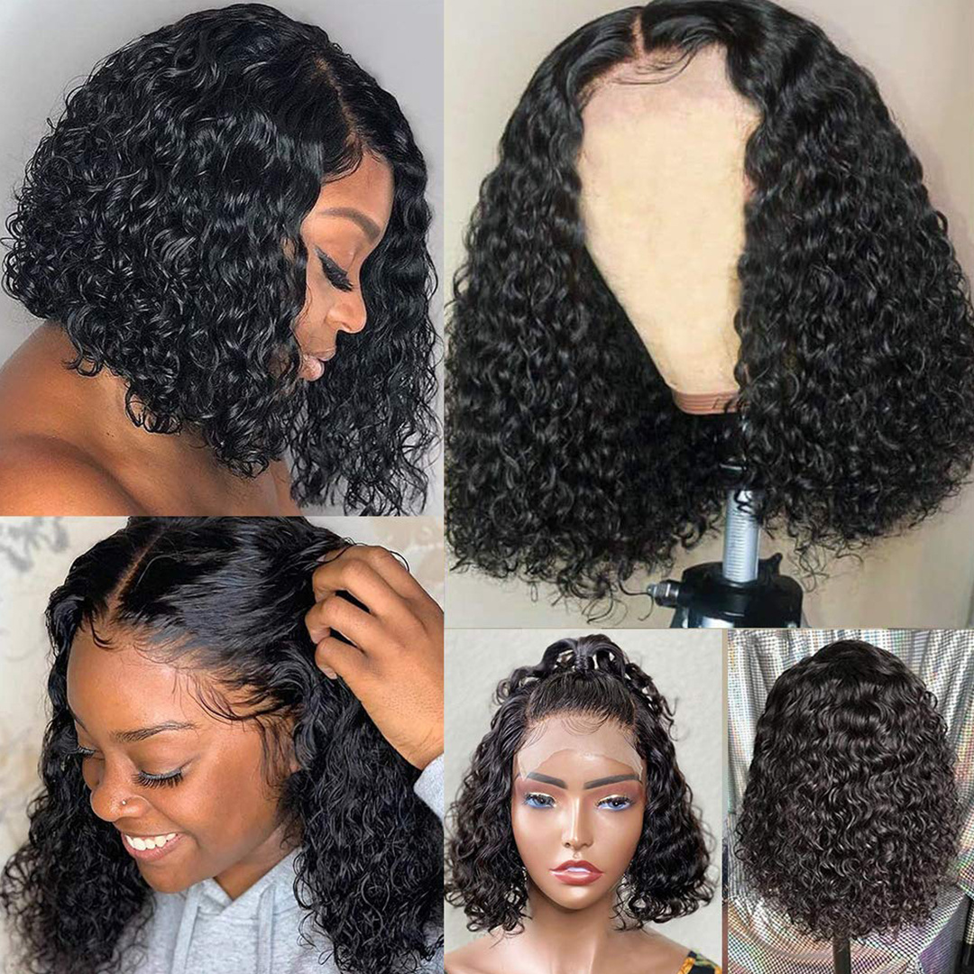 Wholesale Raw Indian Hair Short Bob Wigs Kinky Curly Lace Front Wigs Human Hair HD Lace Frontal Wigs Human Hair For Black Women