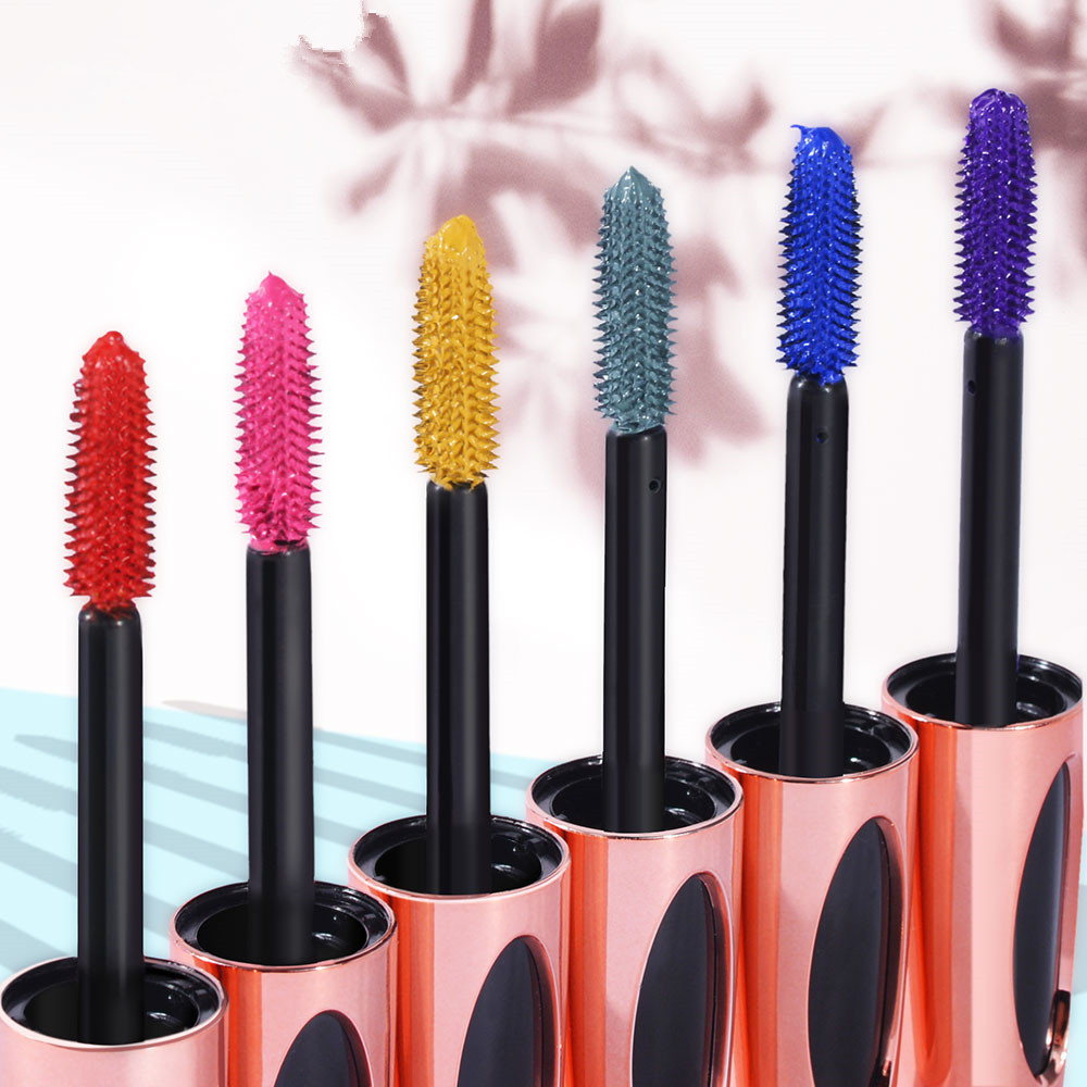 Colorful 4D Mascara Waterproof Lasting Thick Curling Blue Yellow Black Silk Fiber Lash Mascara Eyelash Thicken Color Eyes Makeup