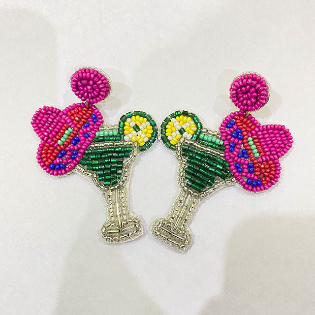 Handcrafted Embroidered Fashion Beaded earrings