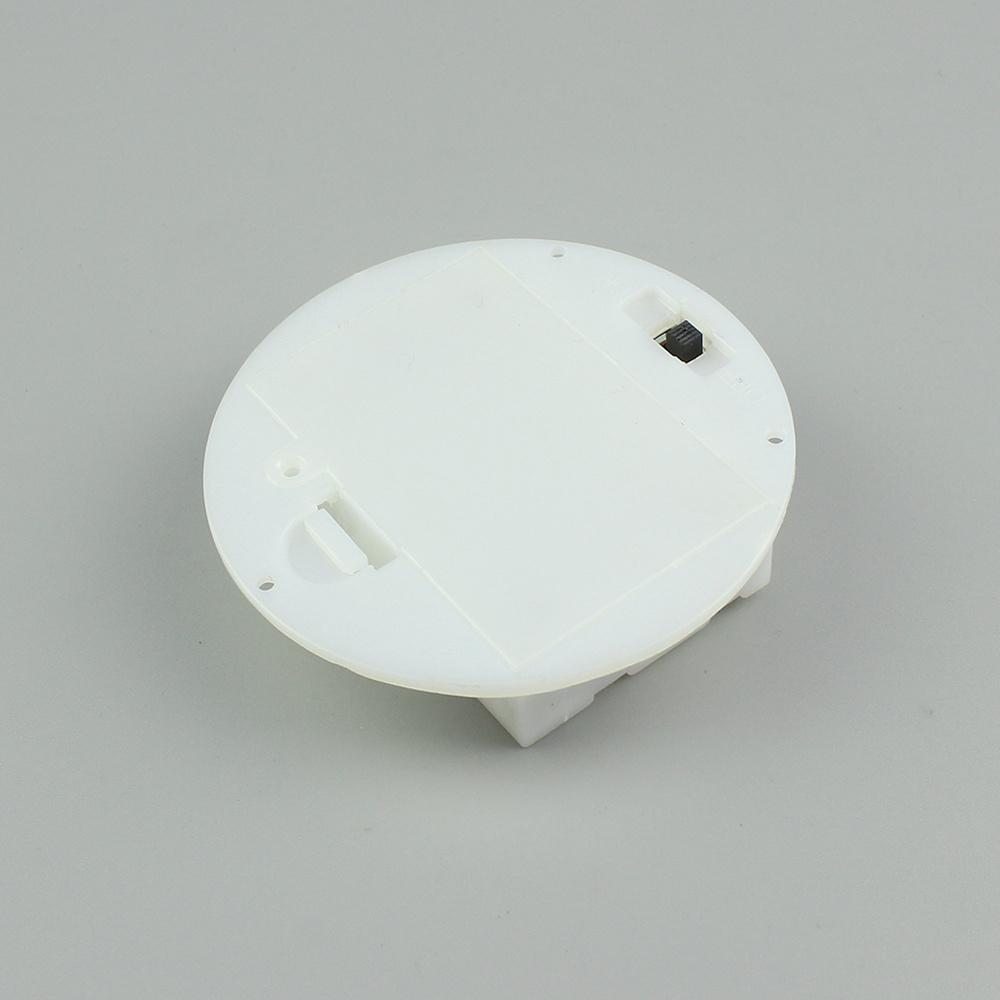 White 4.5V  3 AAA Battery Holder Round With Cover ON-OFF Switch Control Battery Holder