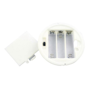 White 4.5V  3 AAA Battery Holder Round With Cover ON-OFF Switch Control Battery Holder