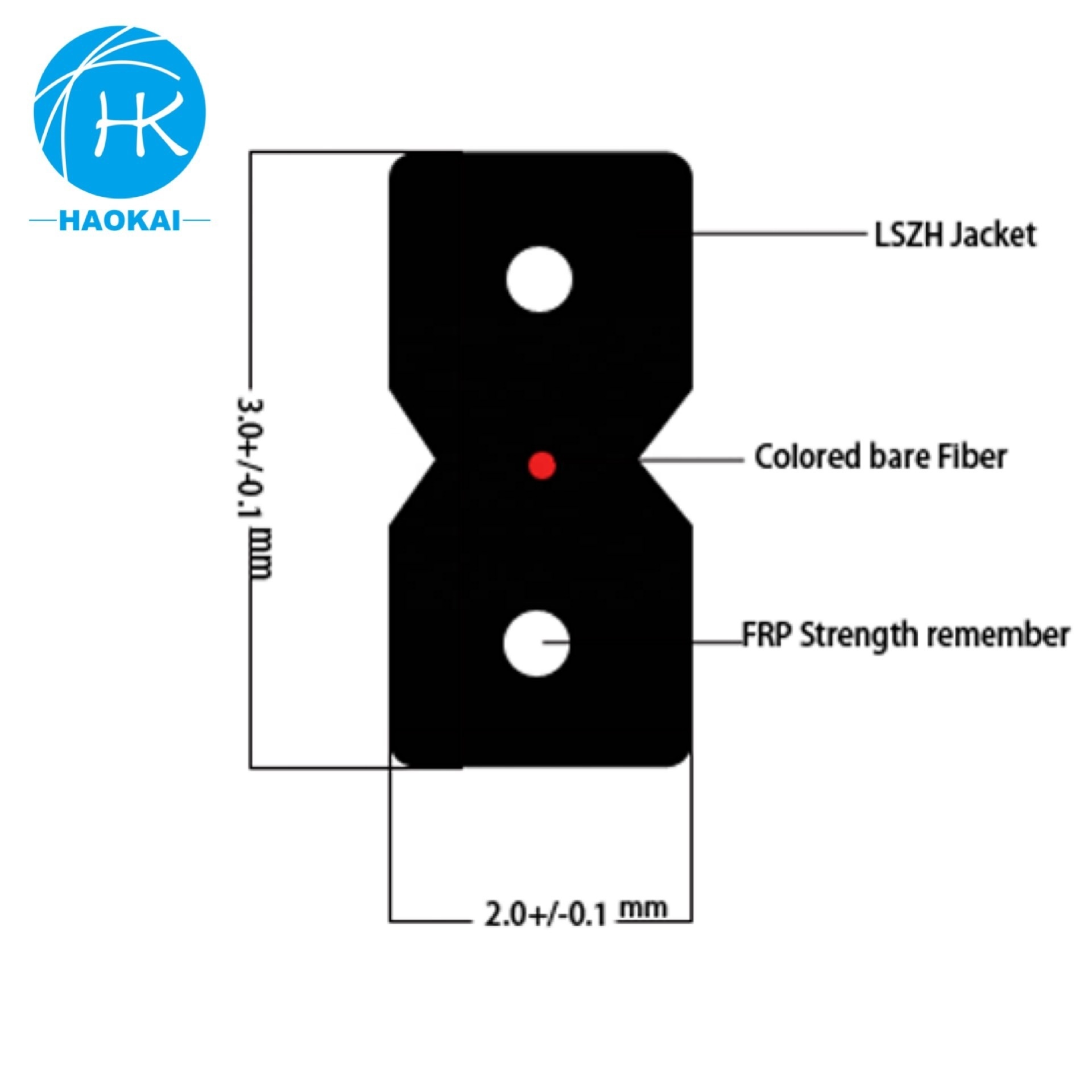 Self Bearing Type Indoor Optical Fibre Communication Gjxfh Singlemode Fiber Optic Cable