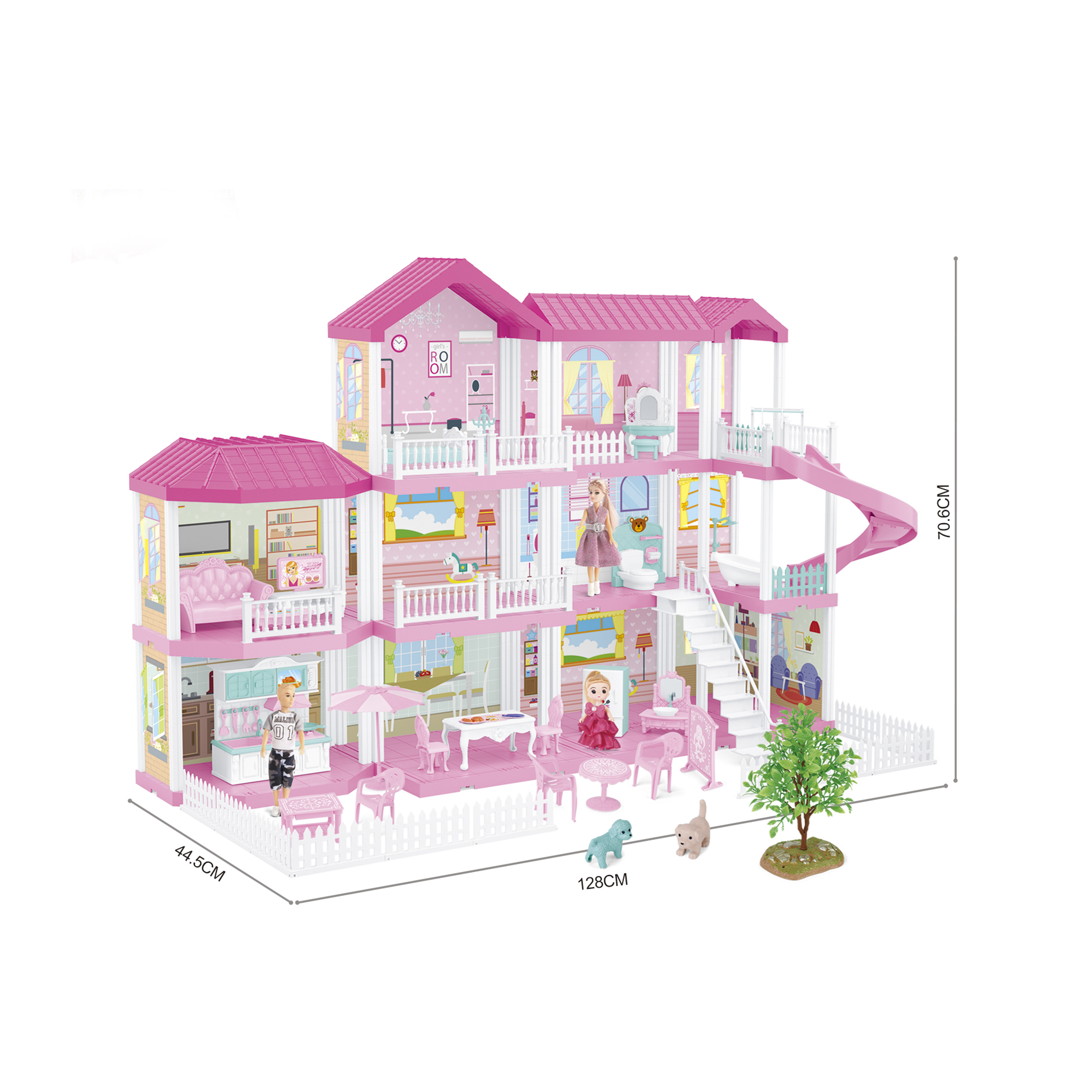 Wholesale Price Girls Gifts DIY Toys Miniature Furniture Villa Toys Princess Castle Play Set Pretend Play Doll House