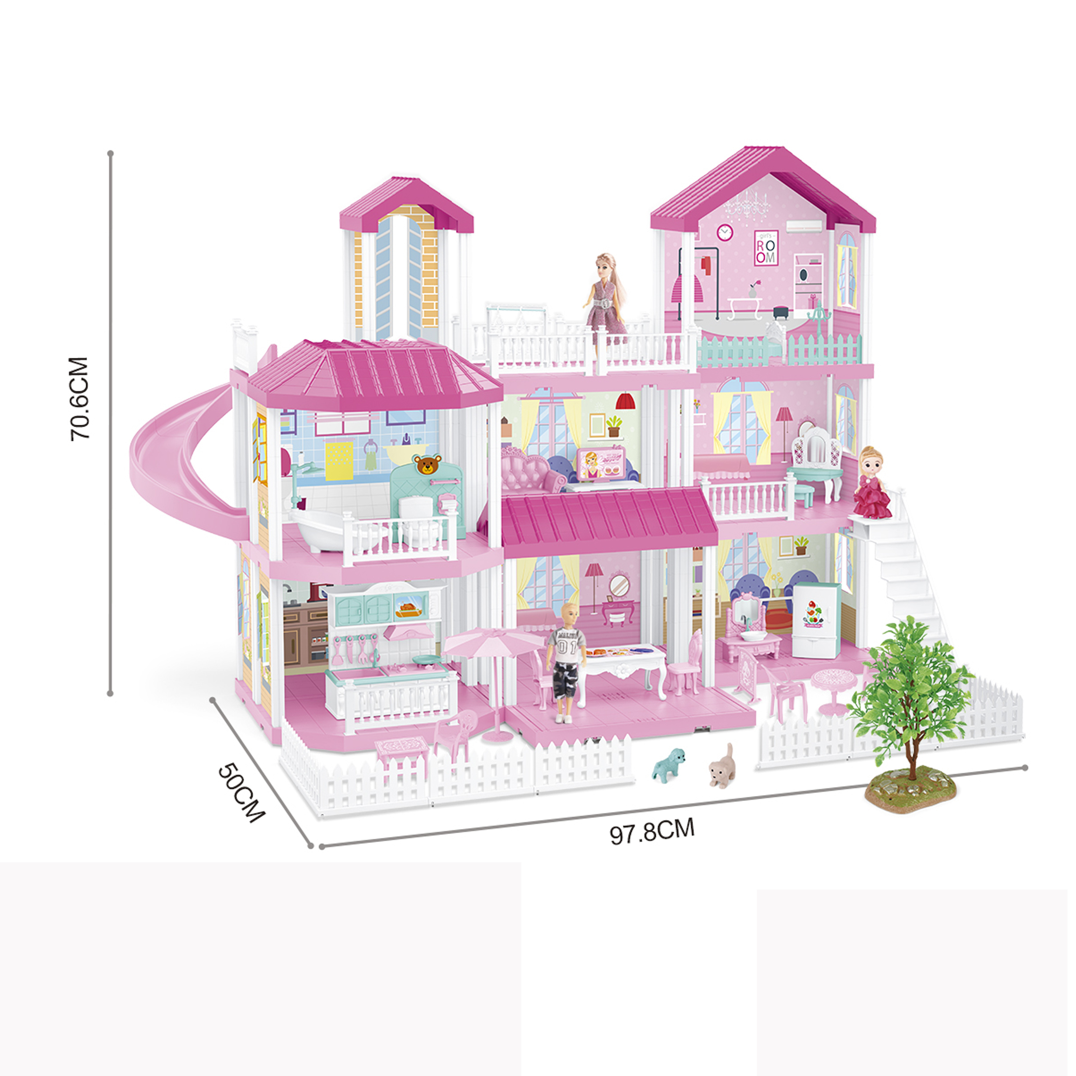 Wholesale Price Girls Gifts DIY Toys Miniature Furniture Villa Toys Princess Castle Play Set Pretend Play Doll House