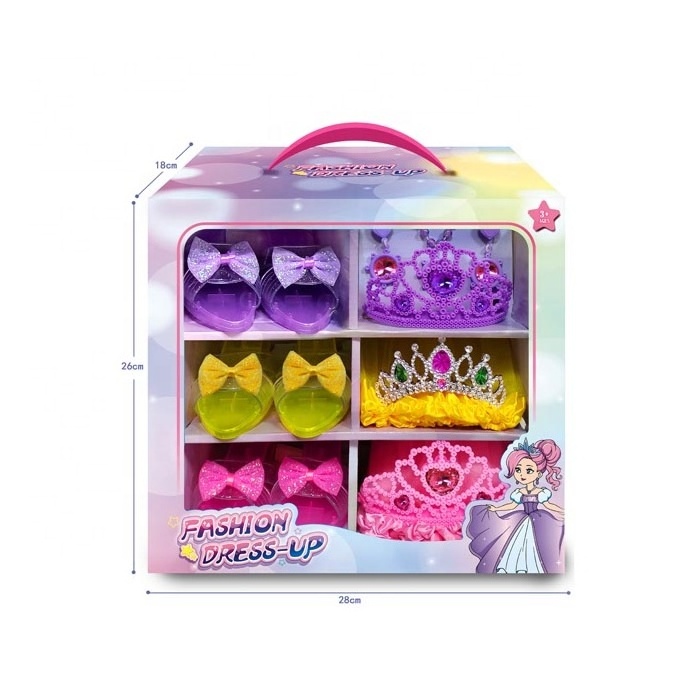 Princess Jewelry Dress Up Set Children's pretend makeup toys set Shoes Role Play with Crowns for Girls Toy