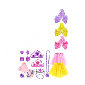 Princess Jewelry Dress Up Set Children's pretend makeup toys set Shoes Role Play with Crowns for Girls Toy