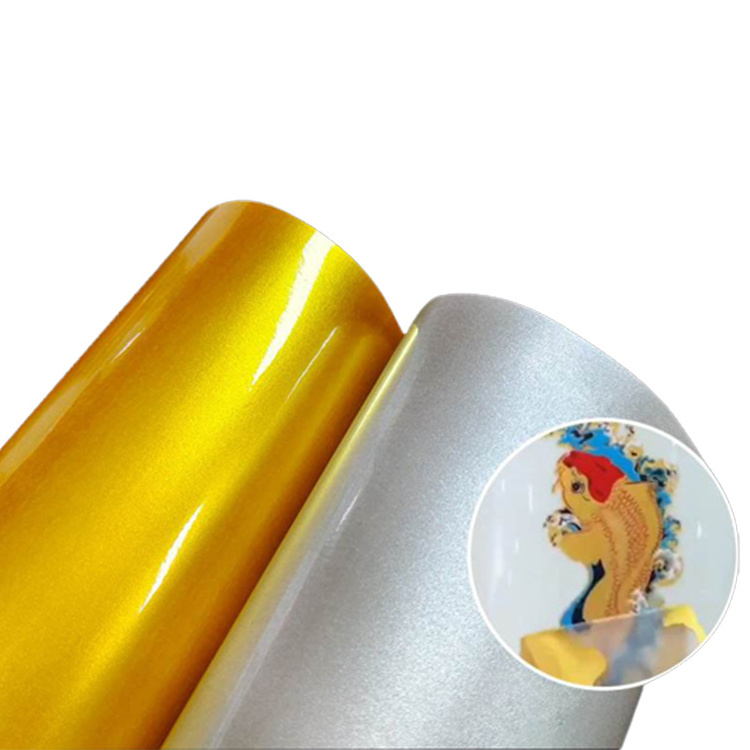 Goosam 30cm 60cm Laser Silver Gold Foil Cold Transfer AB Printing Film 30 60 cm Roll A B Gold Uv DTF Film For Uv DTF Printer