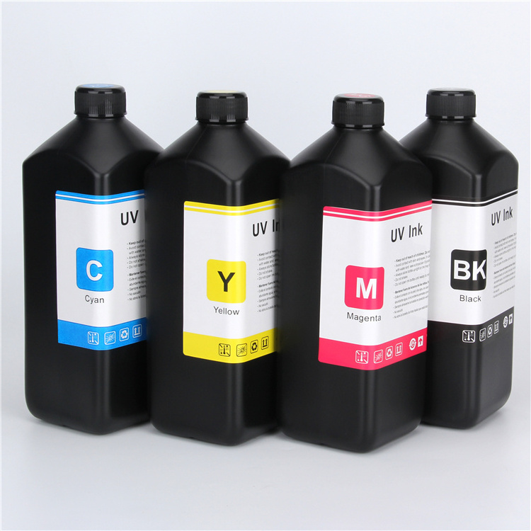 Goosam CMYK Gloss White Varnish LED Light Curable UV Printing Ink For Mutoh Valuejet VJ 426UF 626UF 1638 UH Flatbed Printer