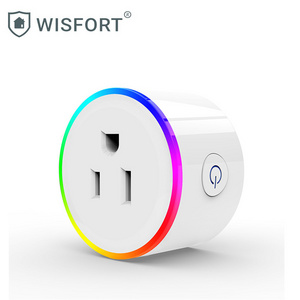 Wifi Smart Plug with RGB LED Smart Home Outlet Work with Alexa/Google/IFTTT