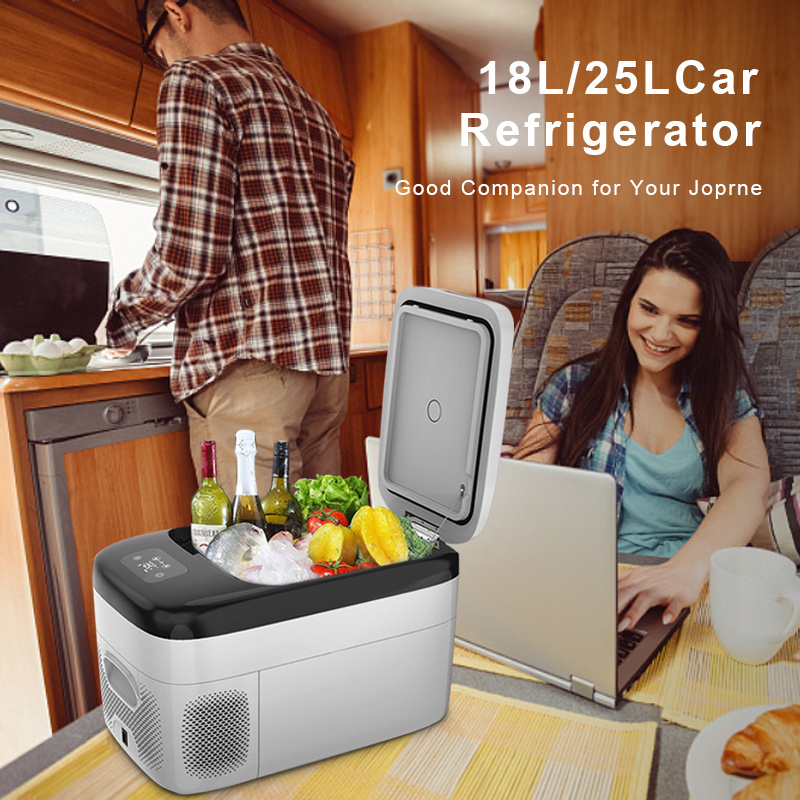 GREENFLY JJPRO portable car mini refrigerator 12V Compressor car freezer 18L portable mini fridge DC 24V 25L Car Fridges