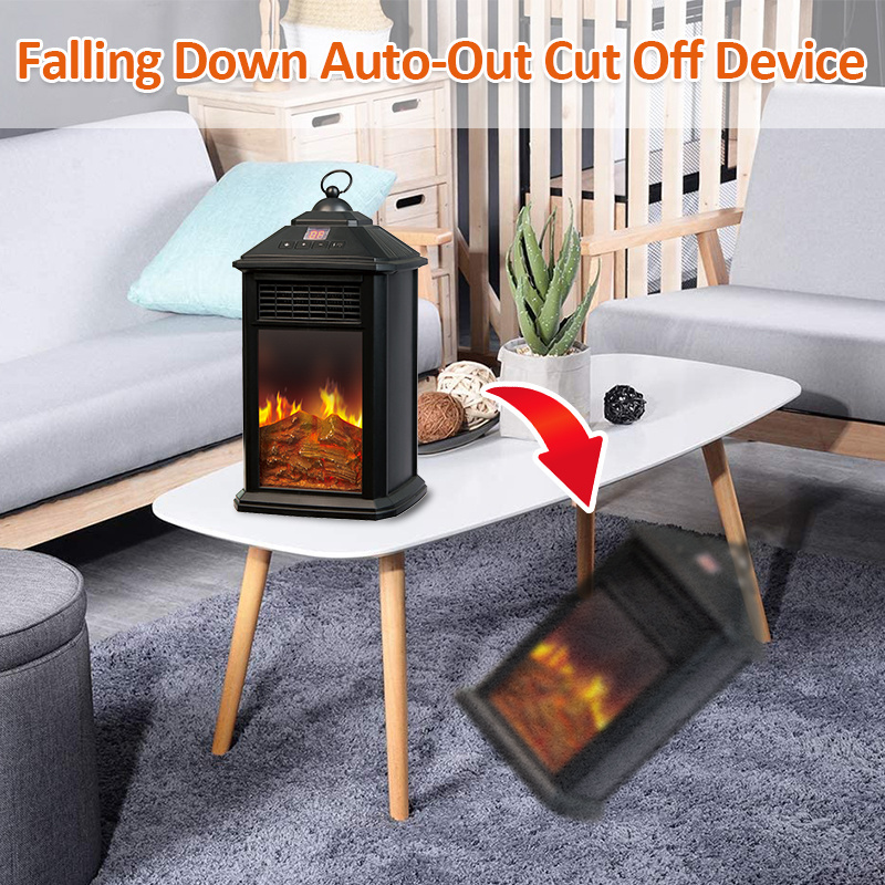 JJPRO Greenfly Power Adjustable Easy portable LED Light Flame Effect Free Standing Hanging electric Fireplace