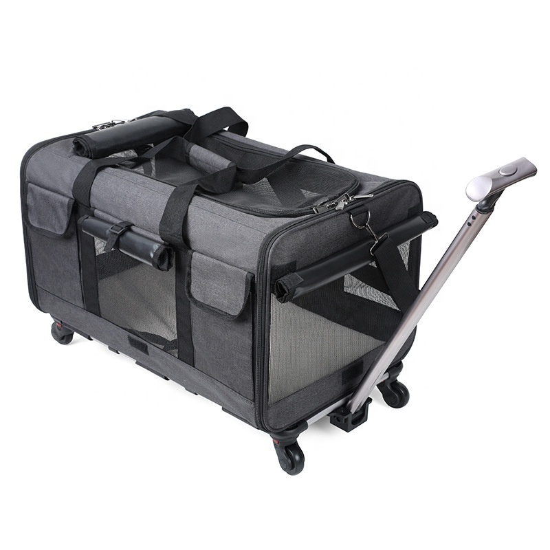 Large strong foldable 2 in 1 dog carrier reversible with wheels double pet stroller for small dogs