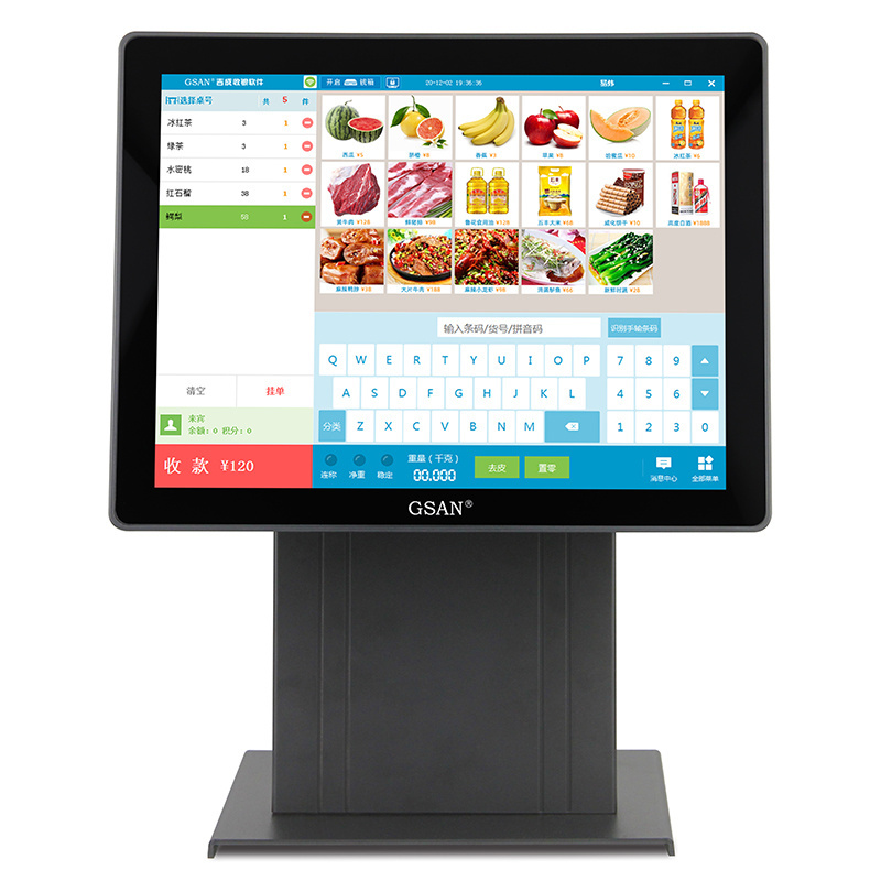 15 inch smart pos system for sale cash till machine Dual screen cash register