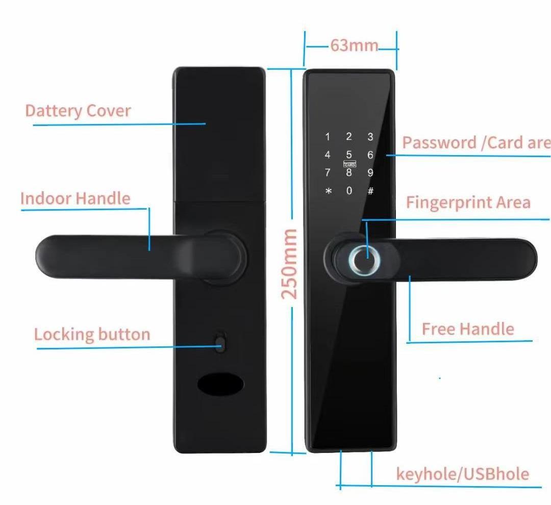 Indoor Door Lock Bedroom Tuyalock Wireless Remote Smart Lock Wooden Aluminum Alloy Door Password Room Office Wifi Cloud Locks