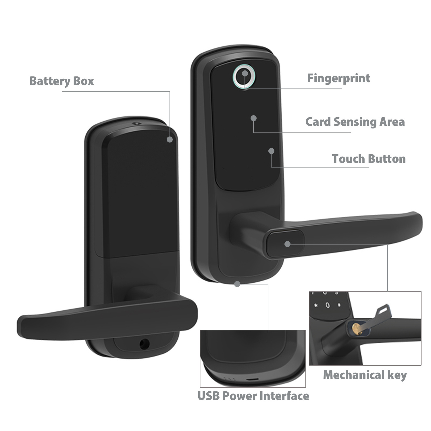 Five Different open ways Multi-function Security Door Lock