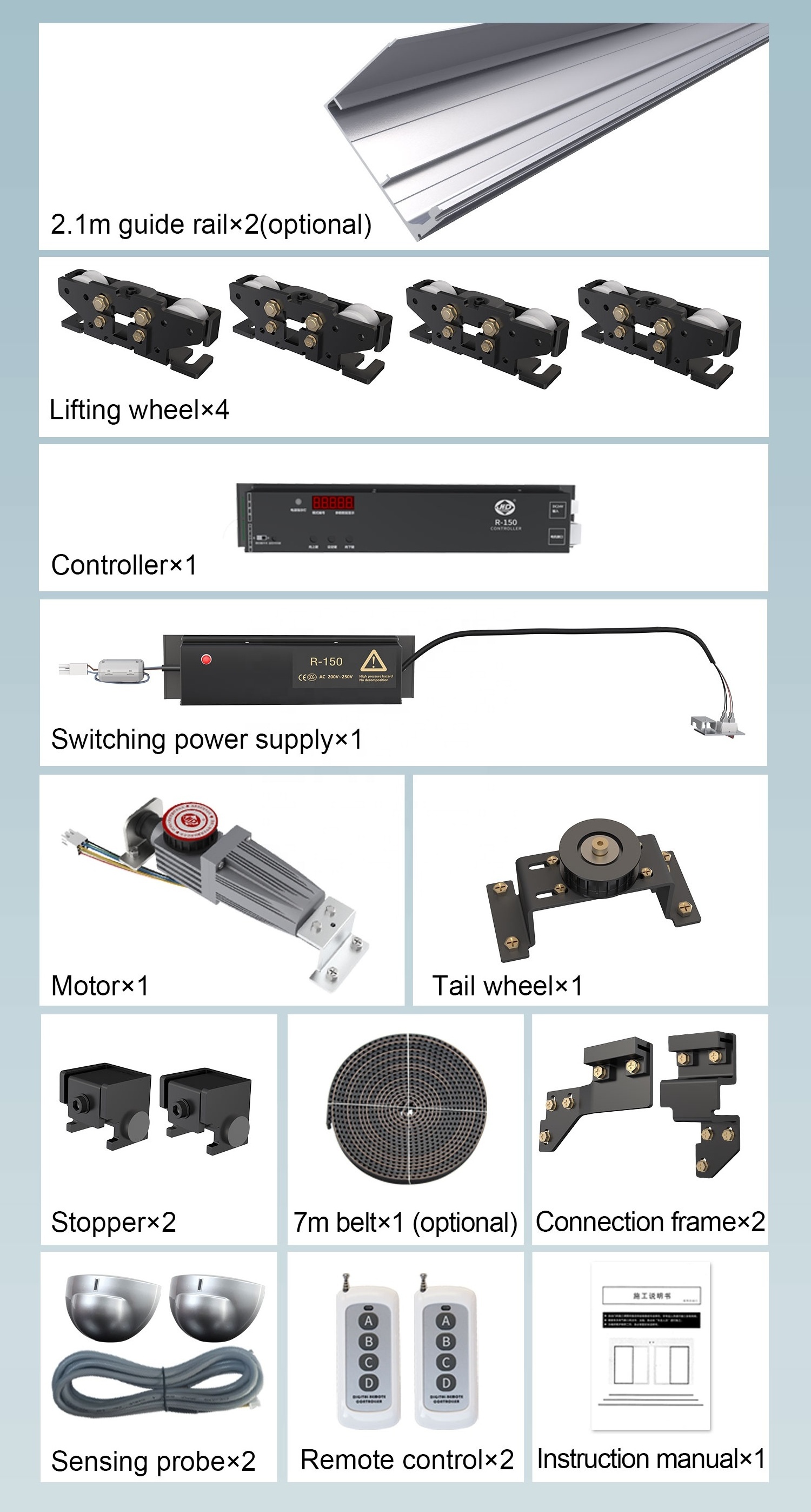 DC Brushless Motor Automatic Sliding Door System For Glass Door