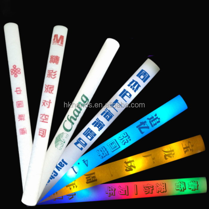 Custom Waterproof Wedding Cheer Light Up Led Foam Glow Stick for Party and Concert LED Glow Stick