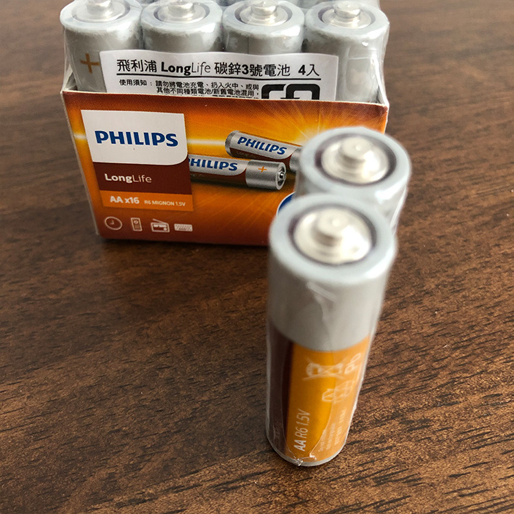 Factory price  li-ion philips battery aa lr6 1.5v non rechargeable double aa batteries