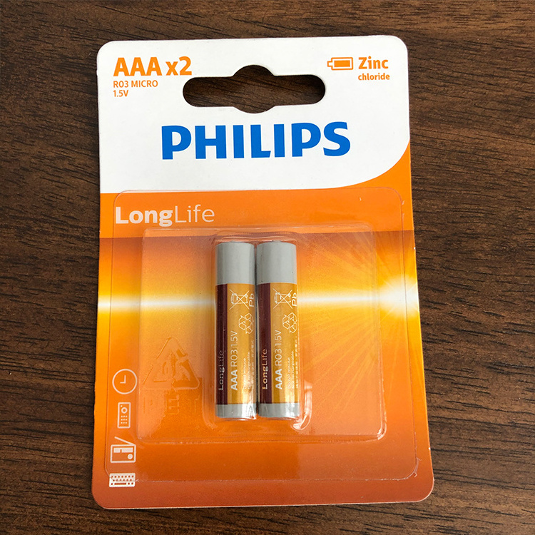 Factory price  li-ion philips battery aa lr6 1.5v non rechargeable double aa batteries