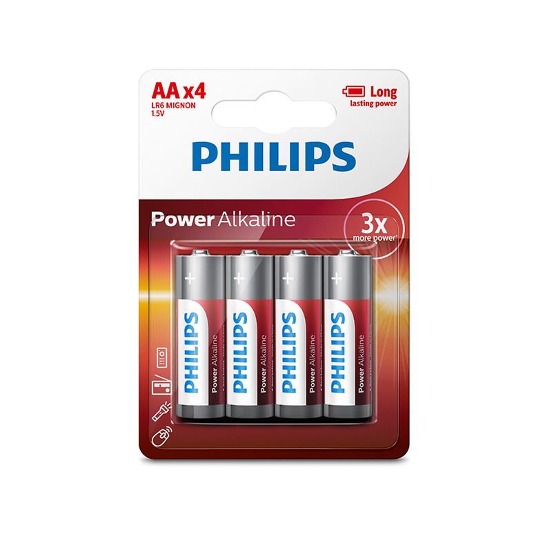 Philips Best Selling Super Alkaline Batteries 1.5v Aa Alkaline Battery 2PCS