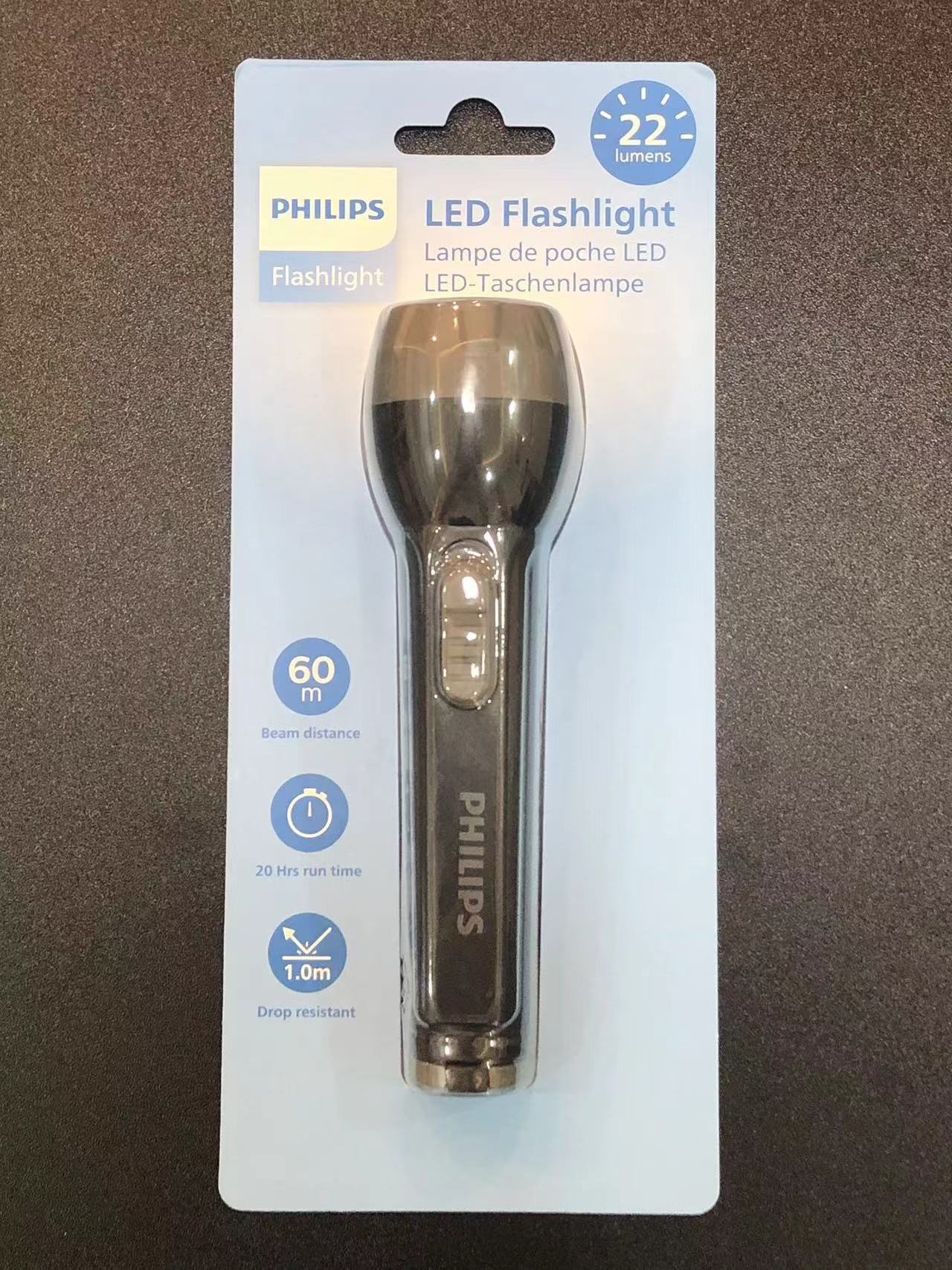 PHILIPS Led Flashlight Non Rechargeable Torch Flashlight 22 Lumens for Outdoor Hunting Hiking