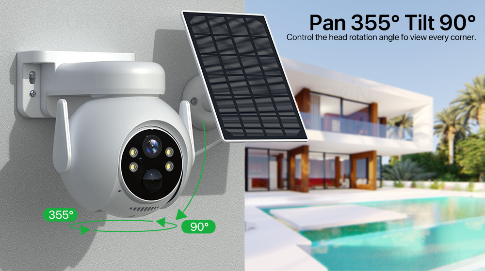 Icsee Solar Panel 4mp Wifi Solar Cctv Ptz Camera Outdoor 1080p Wireless Solar Security Wifi Battery Power mini Network Camera