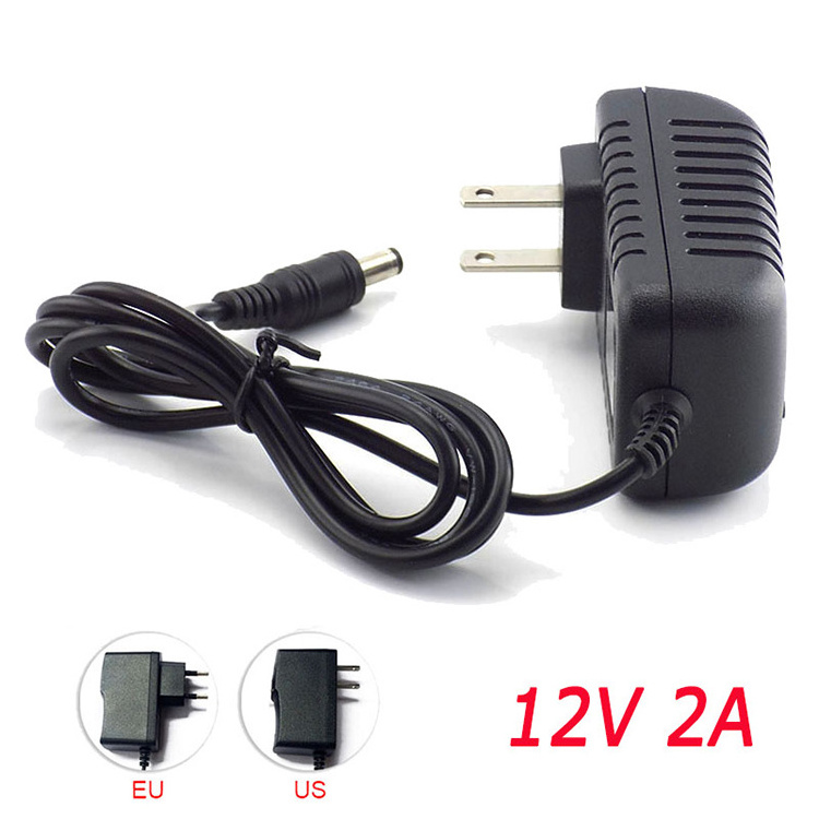 EU/US/UK/AU cctv Plug Adapter AC 100-240V To DC 12V 2A 2000mA Power Supply 5.5mm x 2.1-2.5mm For CCTV power adapter charger