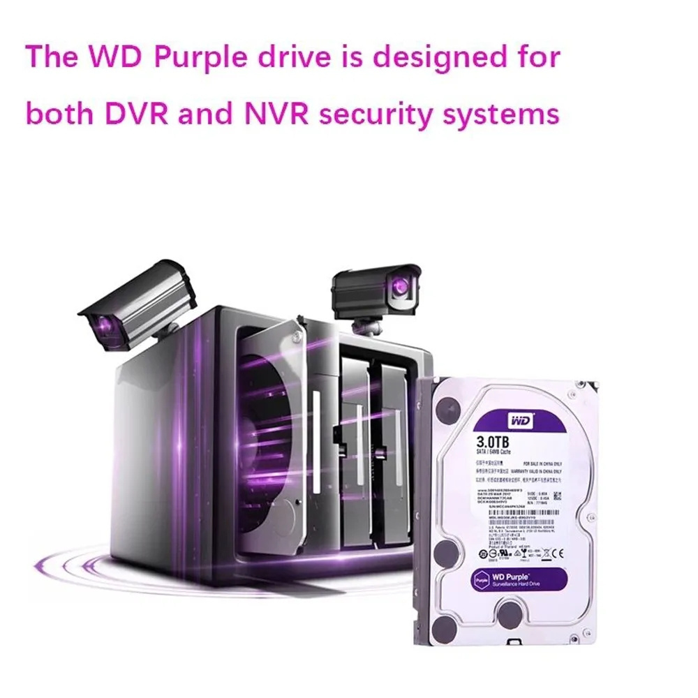 Wholesale Purple Hdd 1tb 2tb 3tb 4tb 6tb 8tb 10tb Disco Duro Hard Disk Drive Purple Hdd For Cctv Camera Dvr Used Refurbished Hdd