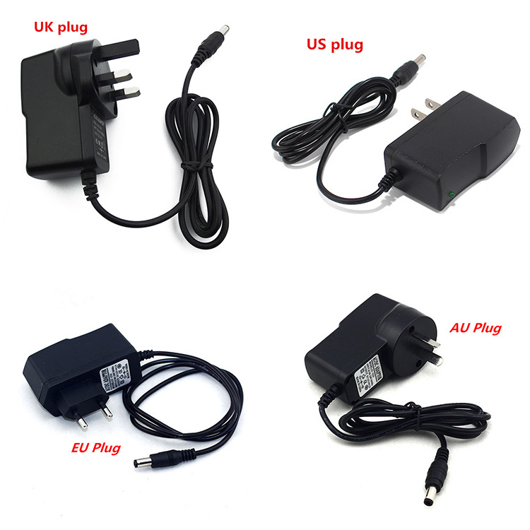 AC 100-240V to DC 12V 1A Wall Mount Power Supply Adapter With US UK EU AU Plug