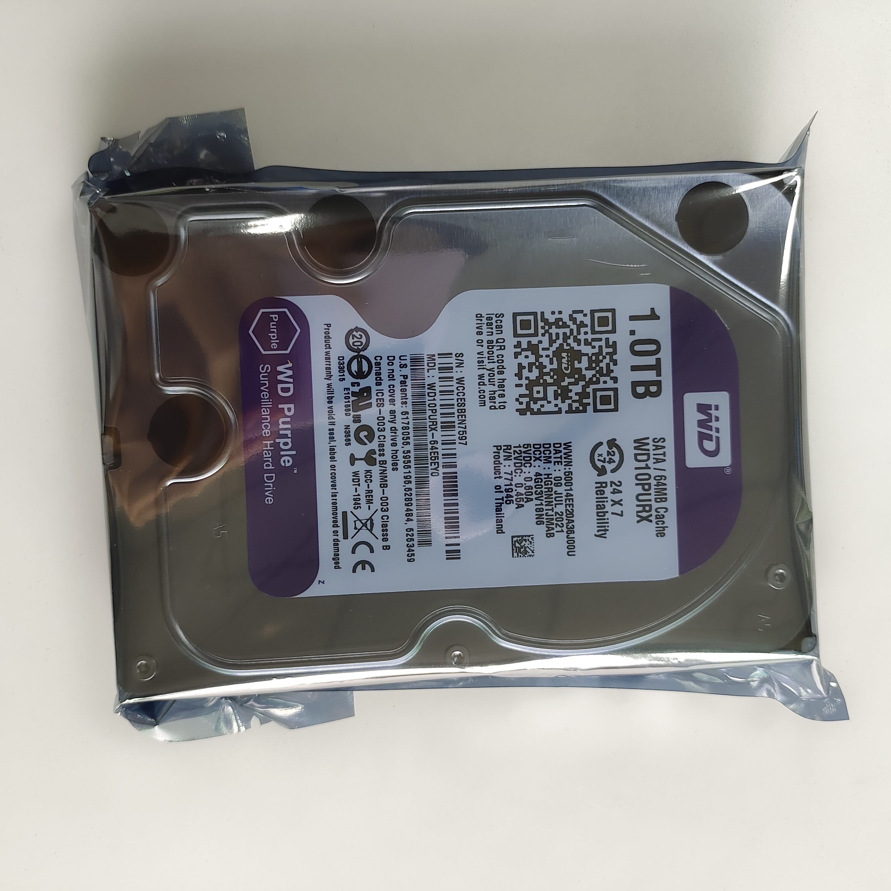 Purple 7200 Rpm Internal Hard Drive Disk 3.5