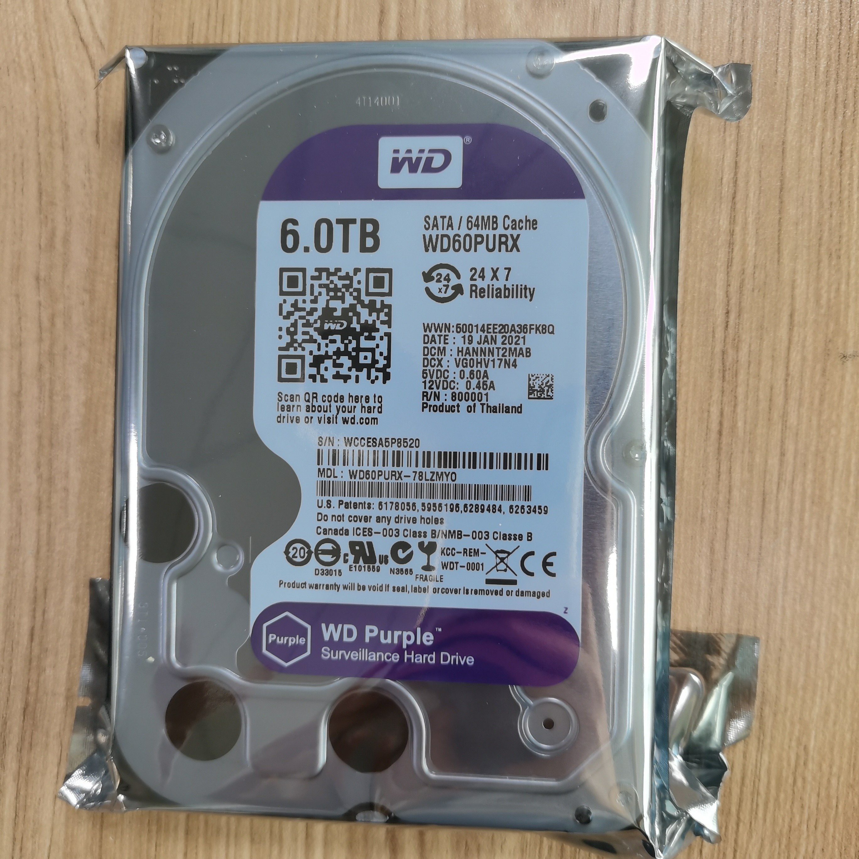 HDD Purple 1TB 2TB 3TB 4TB 6TB 8TB 10TB 12TB Surveillance Class purple HDD special for security CCTV DVR NVR  HDD HD Harddisk