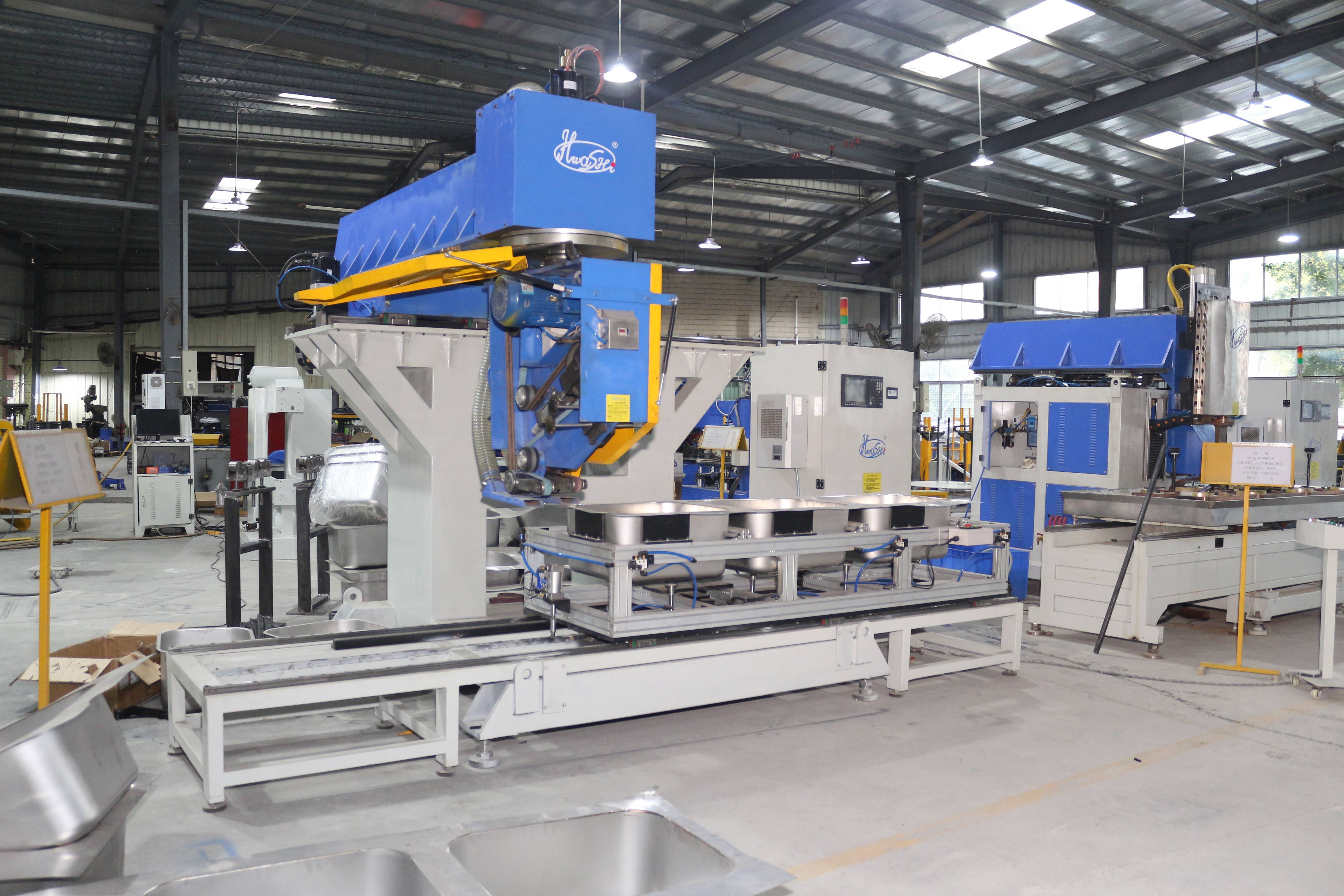 Hwashi WL-AT-PM1200 Automatic Sink Rolling Wheel Grinding Machine,Water tank welding production line